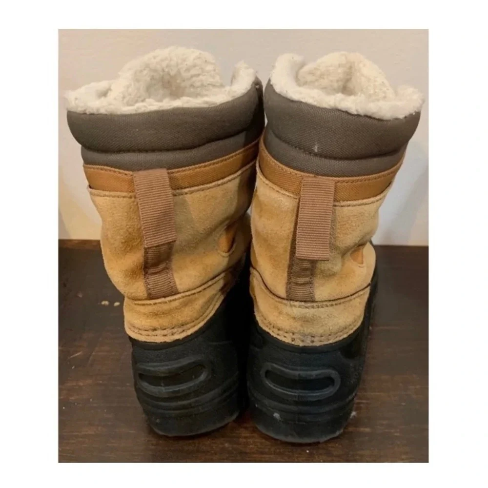 Lands End Kids Youth 3M Snow Boots Tan Black Winter Duck Boots Outdoor Gorpcore